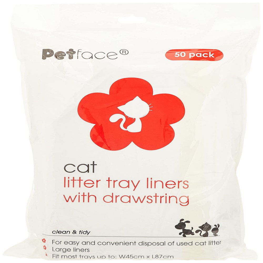 Petface Cat Drawstring Litter Box Liners, Large, 50 Count