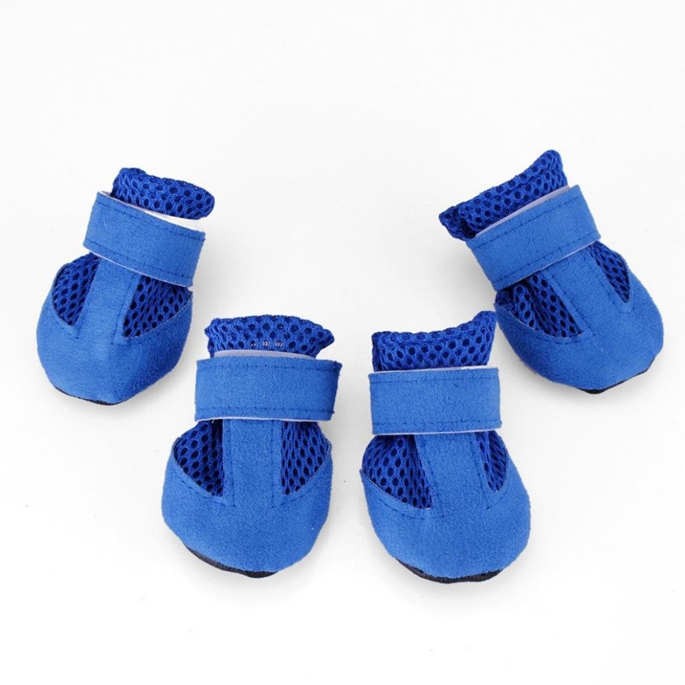 livecity 4 Dog Puppy Pet Soft Mesh Anti-Slip Shoes Boots