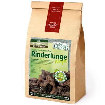 ORIGINAL TREATS Beef Lung 500 g, Low-Fat Training Snack for Dogs