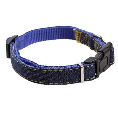 Newtensina Fashion Dog Collar - Comfortable Soft Denim - Blue - XL