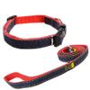 Newtensina Fashion Denim Dog Collar and Leash Set, Red, S view 1