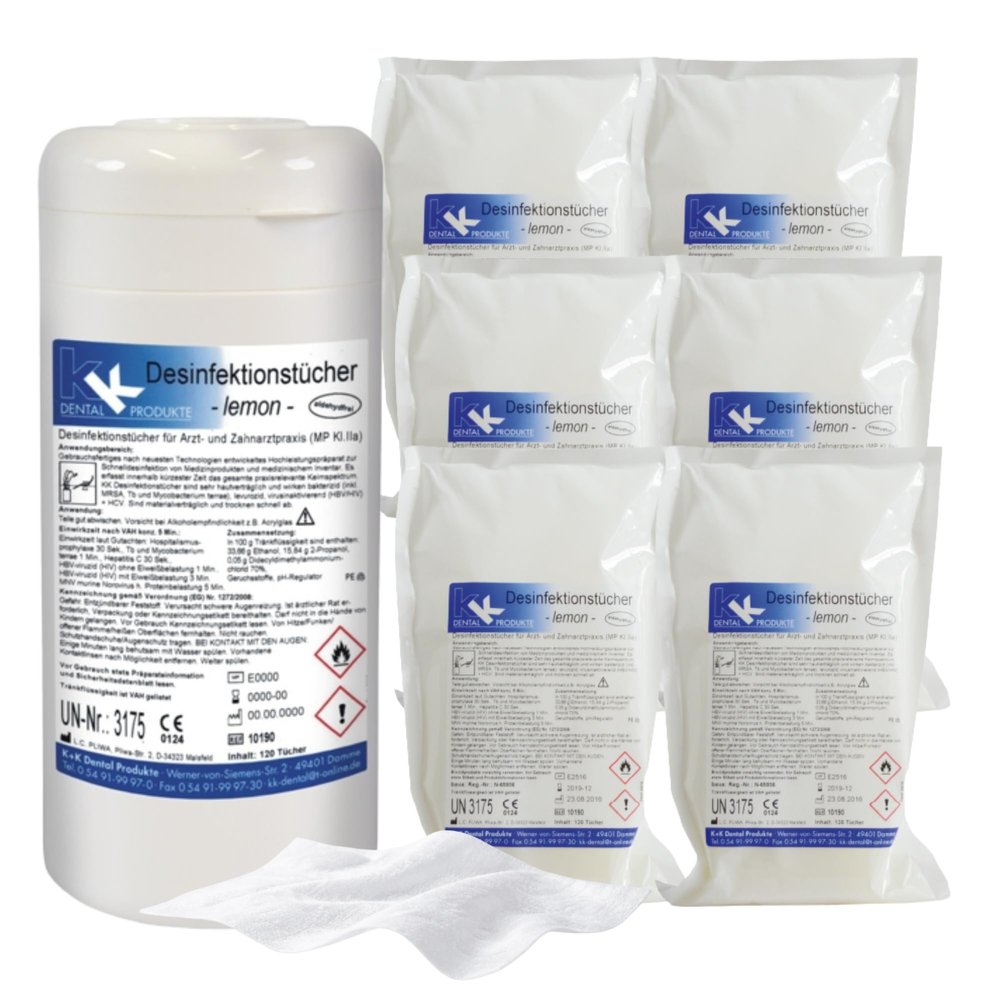 KK Lemon Disinfectant Wipes Set with Dispenser, 840 Wipes