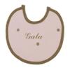Set of 3 Personalized Embroidered Cotton and Terry Bibs, Pink and Camel view 3