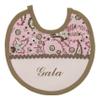 Set of 3 Personalized Embroidered Cotton and Terry Bibs, Pink and Camel view 4
