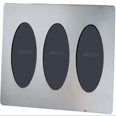 I LUV LTD Plain Round Metal Triple Photo Frame, Polished Finish, Suitable for Engraving