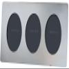 I LUV LTD Plain Round Metal Triple Photo Frame, Polished Finish, Suitable for Engraving view 1
