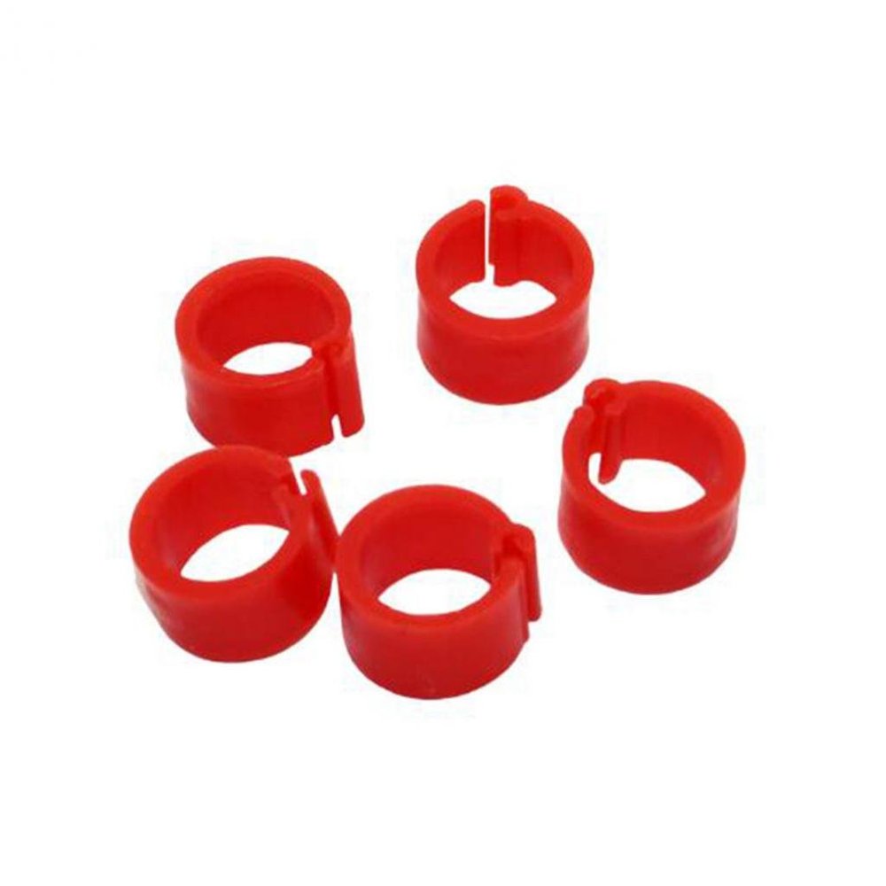 Livecity 100 Pcs 8 mm Identification Rings for Birds (Red)