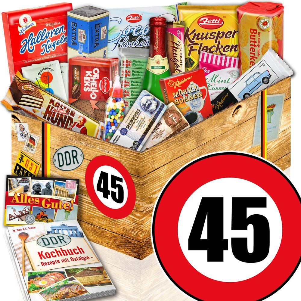 DDR XXL Package – 45th Birthday Gift for Women – DDR Sweets Set