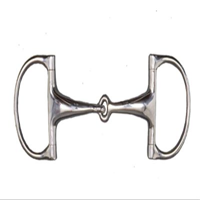 Hollow Jointed Stainless Steel English D-Ring Snaffle, 21 mm, 10.5 cm