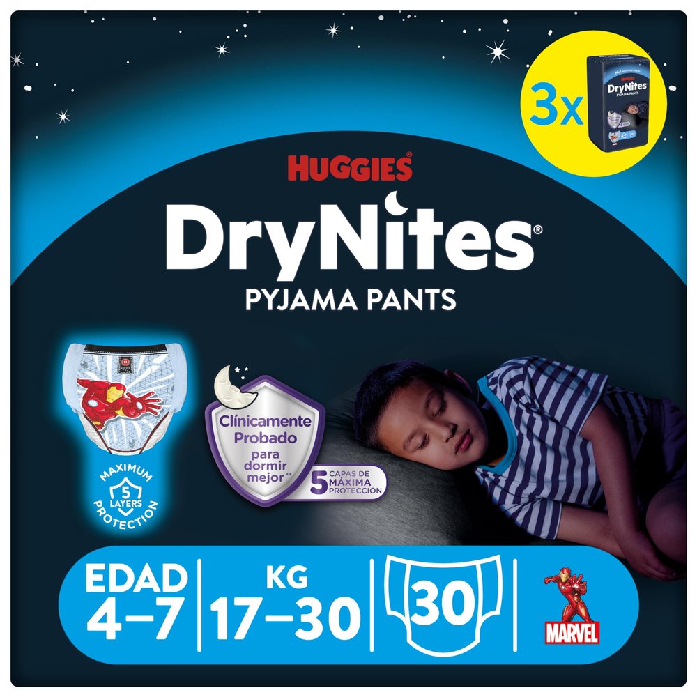 Huggies DryNites Spider-Man Pajama Pants, 4–7 Years, 30 per Pack
