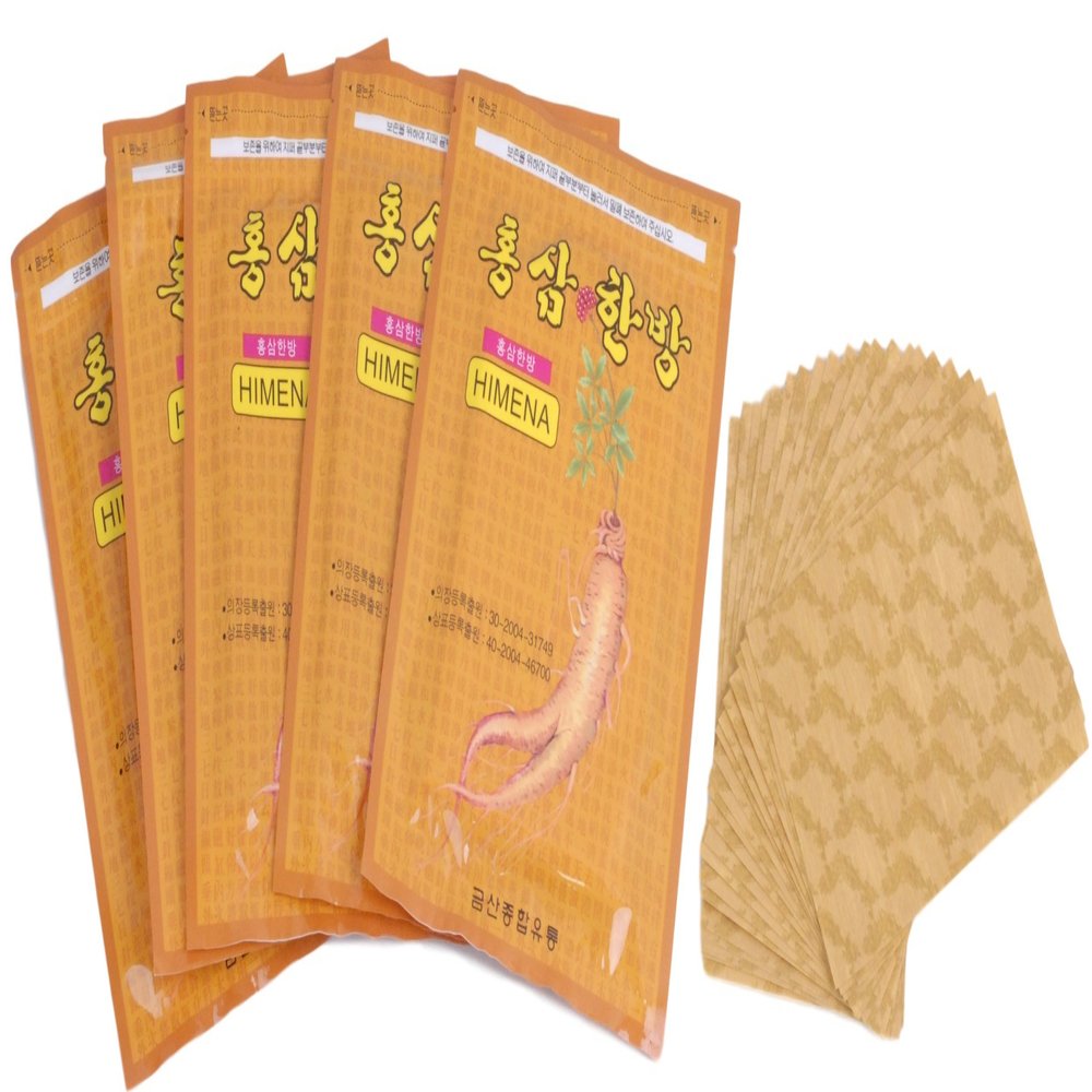 Korean Red Ginseng Pain Relief Patches, Saponin, 5 pcs (100EA)