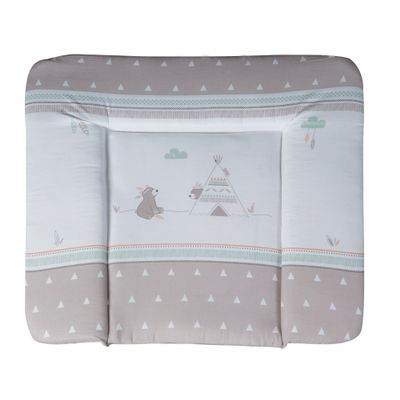 roba Indibr Changing Pad 85 x 75 cm, Soft Bear Design, PU-Coated, Gray/Brown