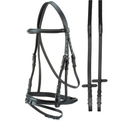 Shetland English Bridle with Flat Leather Browband and Cavesson Noseband