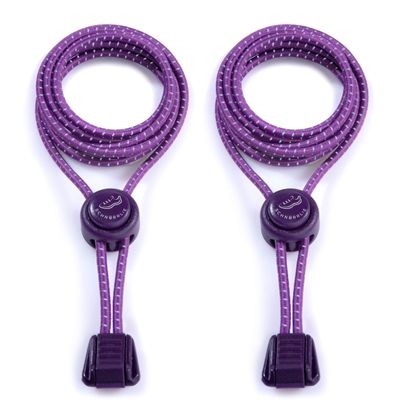 SCHNURRLIE Elastic Shoelaces, No-Tie Quick-Lacing System, Kids and Adults, 1 Pair, Purple