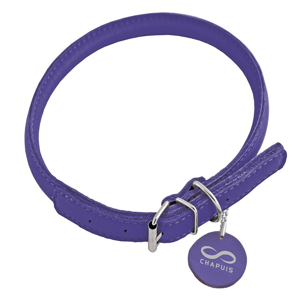 CHAPUIS SELLERIE Glamour Collar for Dogs/Cats, Adjustable, Round, Leather