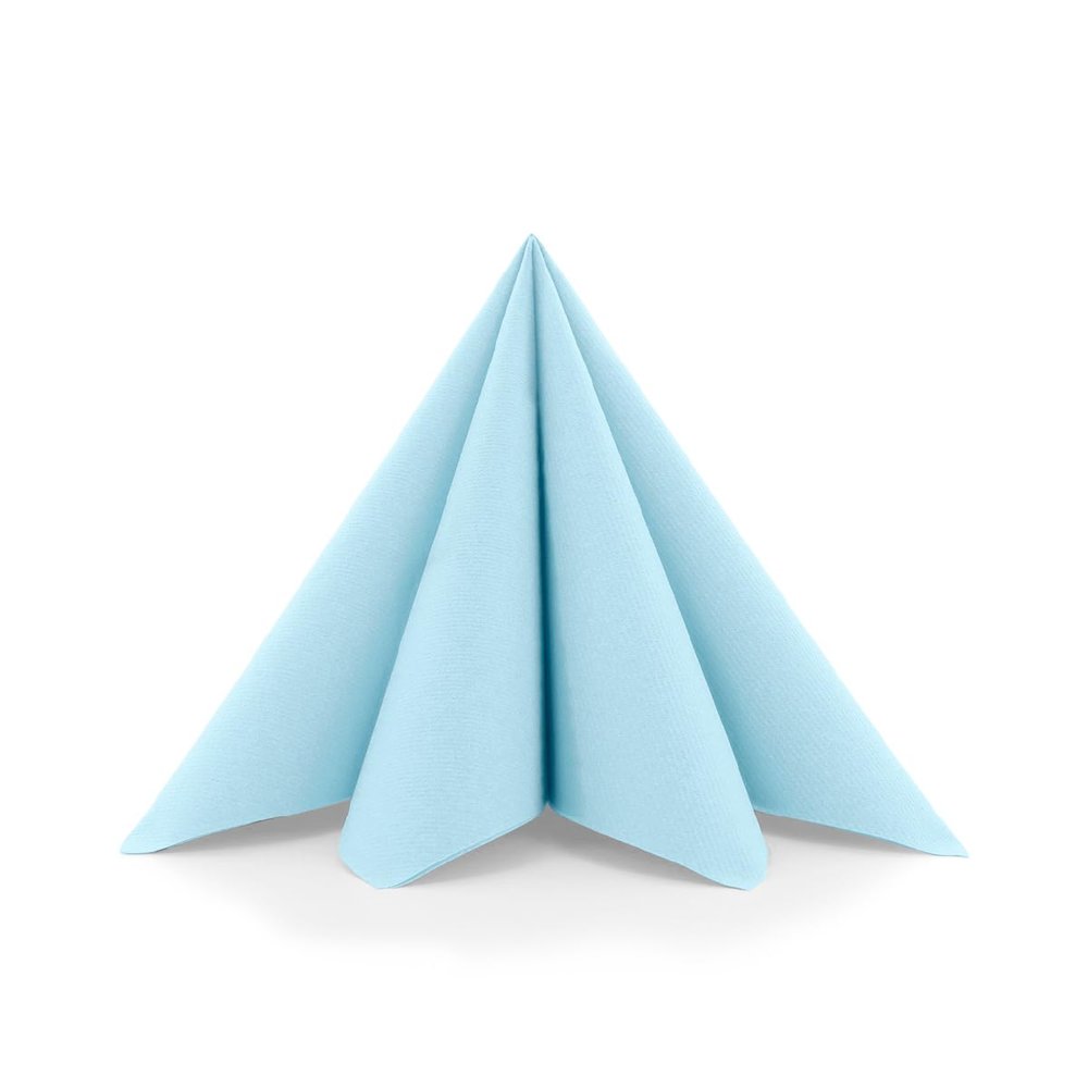 Sovie HOME Light Blue Linclass Airlaid Napkins, 16 x 16 in, 1/4 Fold, 12 Count
