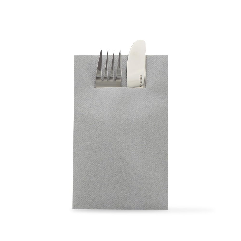 Sovie HOME Gray Linclass Airlaid Cutlery Napkins, 40 x 40 cm, 1/8 Fold, 12 Count