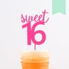 KLEINLAUT 3D Lettering Cake Topper Sweet 16, Pastel Green, 15 x 27.1 cm view 1
