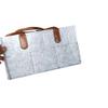 MCUILEE Gray Felt Baby Diaper Caddy with Brown Leather Handle view 3