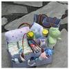 MCUILEE Gray Felt Baby Diaper Caddy with Brown Leather Handle view 4