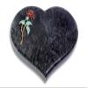 Heart-Shaped Grave Marker Coeur 40 x 30 x 7 cm, Orion Granite, Polished, with Engraving view 1
