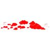 WANDKINGS Wall Decal - Clouds - 160 x 32 cm - Light Red - Choose from 5 Sizes & 35 Colors view 3