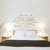 WANDKINGS Wall Decal – “Good Night” in 11 Languages with 5 Stars – 170 x 85 cm – Gold view 2