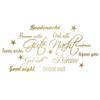 WANDKINGS Wall Decal – “Good Night” in 11 Languages with 5 Stars – 170 x 85 cm – Gold view 3