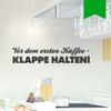 WANDKINGS Wall Decal – Before the First Coffee, Keep Quiet! – 210 x 42 cm – Yellow-Green – 5 Sizes & 35 Colors view 1