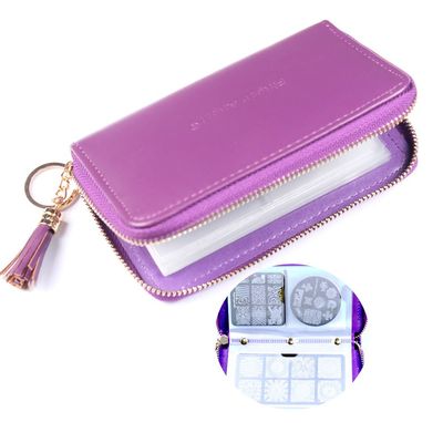 FingerAngel Nail Stamping Plate Holder, 24 Slots, Purple