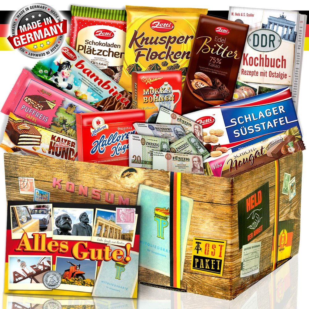 Ostalgie Gift Box – East German Chocolate Set with 11 Products and Cookbook