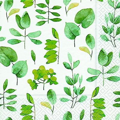 PAPER+DESIGN Napkins, 20 ct, FSC Mix, 25 x 25 cm, Fresh Leaves