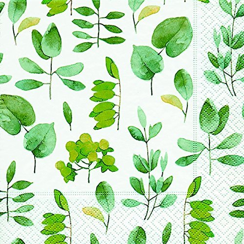 PAPER+DESIGN Napkins, 20 ct, FSC Mix, 25 x 25 cm, Fresh Leaves