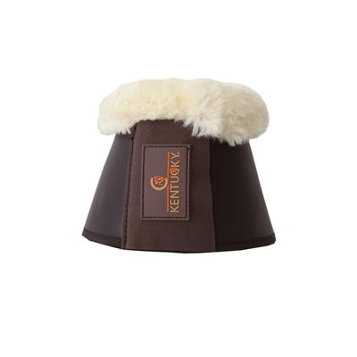 Leather Sheepskin Bell Boots, Brown, L