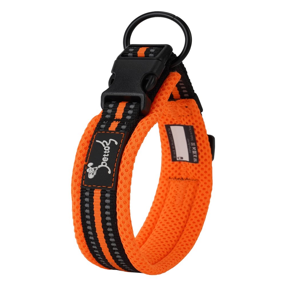 PETTOM Adjustable Nylon Dog Collar (Orange XS)