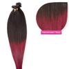 Natural Black/Burgundy Ombre Bonding Extensions, 100% Remy Human Hair, 50 x 1 g, 60 cm, U-Tip Keratin view 1