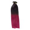 Natural Black/Burgundy Ombre Bonding Extensions, 100% Remy Human Hair, 50 x 1 g, 60 cm, U-Tip Keratin view 3
