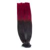 Natural Black/Burgundy Ombre Bonding Extensions, 100% Remy Human Hair, 50 x 1 g, 60 cm, U-Tip Keratin view 4