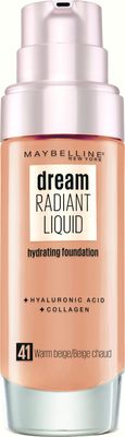 Maybelline New York Dream Radiant Liquid Foundation, No. 41 Warm Beige, 30 ml