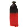 Natural Black/Red Ombre U-Tip Bonding Extensions, 100% Remy Human Hair, 150 x 1 g, 60 cm view 2