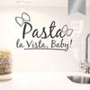WANDKINGS Wall Decal - Pasta la Vista, Baby! with 2 Butterfly Pasta Shapes - 100 x 66 cm - Silver view 1