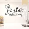 WANDKINGS Wall Decal – “Pasta la Vista, Baby!” (with 2 Butterfly-Shaped Pasta Pieces) – 75 x 50 cm, Beige view 1
