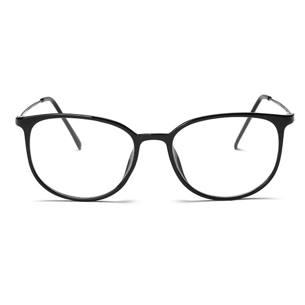 lasree Fashion Full-Rim Myopia Glasses, -5.50, Glossy Black Frame