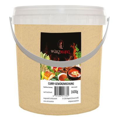 Curry Spice Blend, Curry Powder, Masala – Fruity-Mild Indian Spice Preparation, PE Bucket, 1,600 g (1.6 kg)