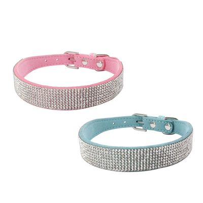 Newtensina 2pcs Dog Collar Set with Diamond Bling