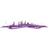 WANDKINGS Wall Decal – Wiesbaden Skyline (with River) – 180 x 33 cm – Violet – Choose from 6 Sizes & 35 Colors view 3