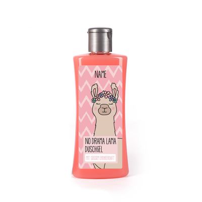 Lustapotheke Shower Gel Llama - No Drama Llama - with Custom Name