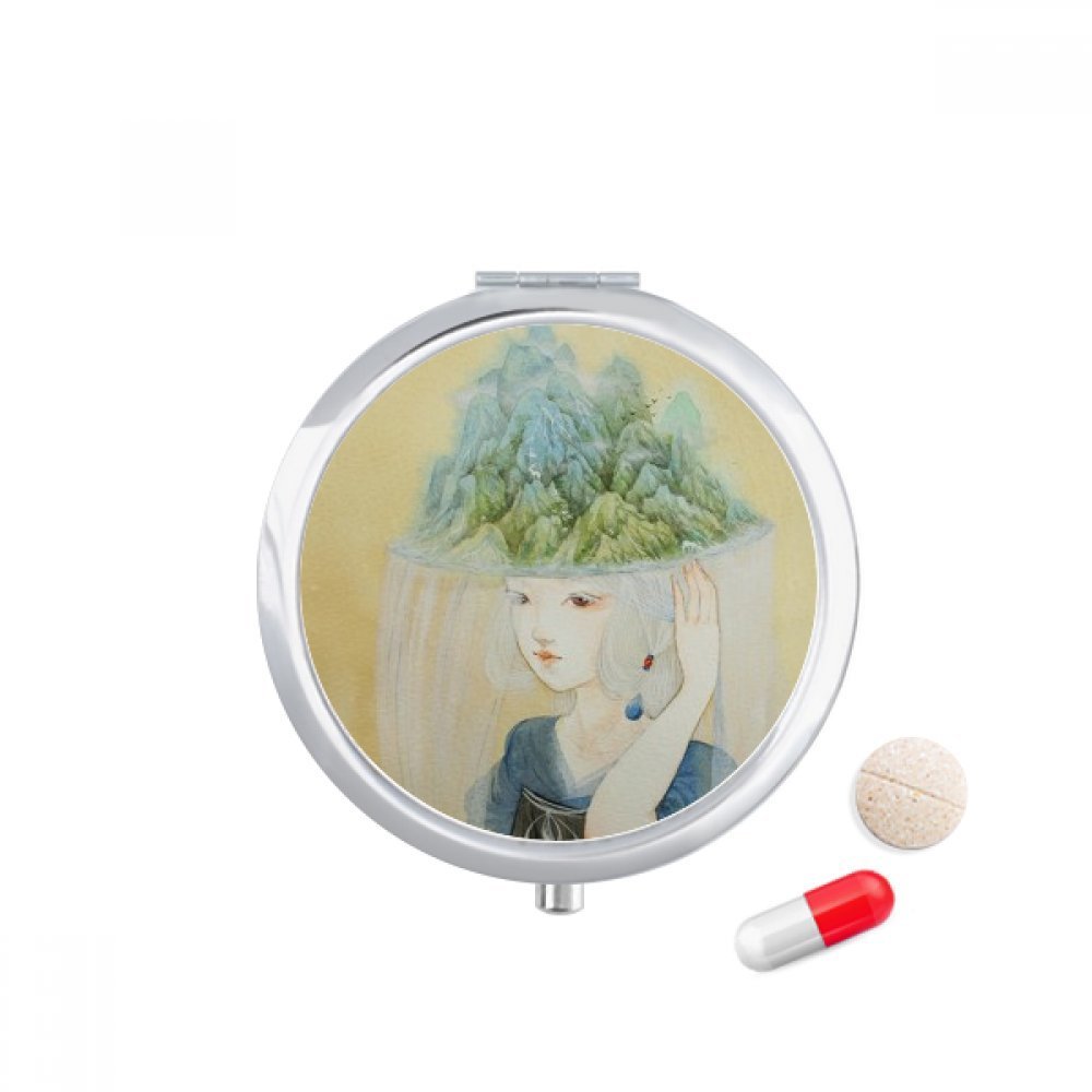 DIYthinker Travel Pocket Pill Case with Mirror