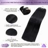 LaaVoo Microring Extensions Natural Black Remy Human Hair Straight, 50g, 1g/Strand, 40cm, #1 view 2