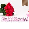 KLEINLAUT Personalized 3D Name Sign with Wedding Rings, 10 cm Wide, Copper view 1